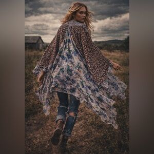 Umgee Multicolor Floral Kimono